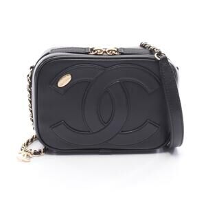 Chanel Coco Mark Shoulder Bag Leather Black
